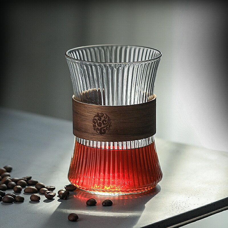日式玻璃杯咖啡杯家用200ml水杯ins風高顏值杯子小眾設計防燙茶杯