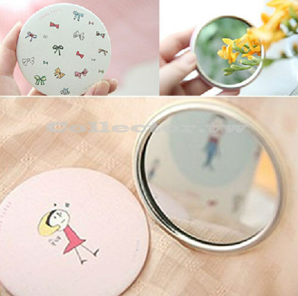 蒐藏家-韓國 甜美可愛小鏡子 手繪創意鏡 化妝鏡 隨身鏡