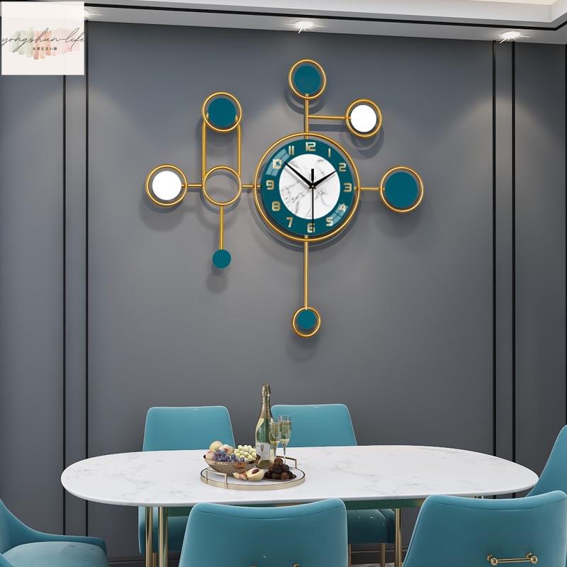 北歐輕奢掛鐘客廳現代簡約時尚餐廳藝術裝飾鐘錶創意大氣掛牆時鐘