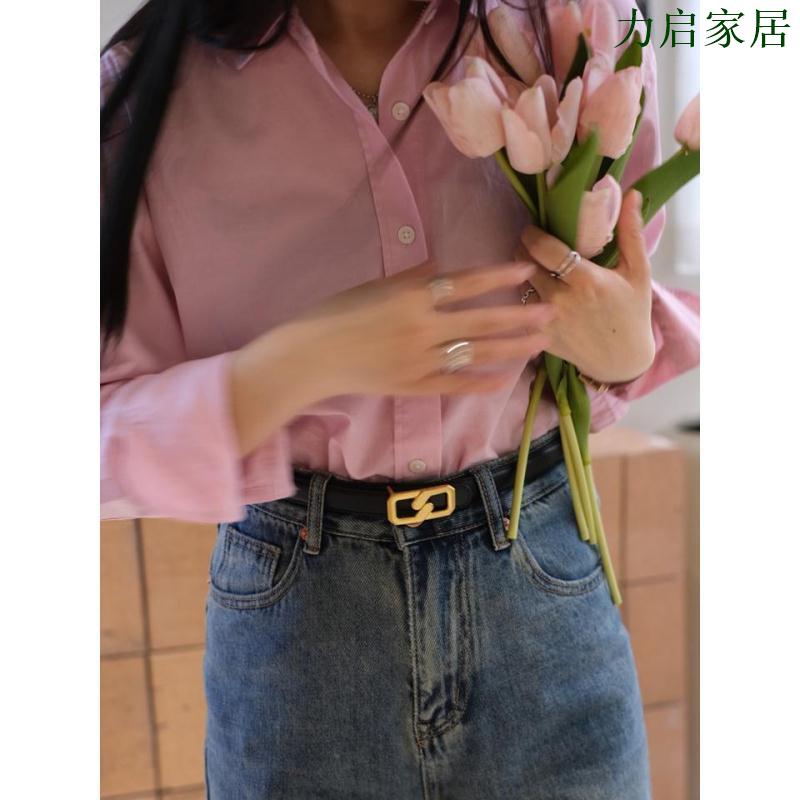 高階精緻復古皮帶女款 真皮腰帶女士裝飾牛仔褲帶百搭腰鏈配飾
