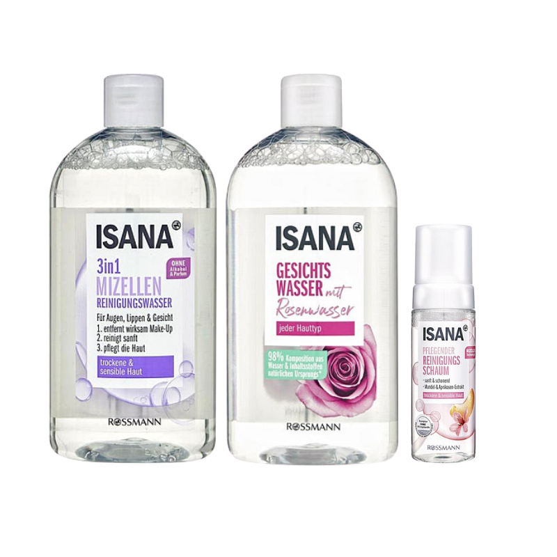 德國 ISANA 卸妝洗臉 卸妝水&化妝水400ML 洗臉慕斯150ML 臉部清潔 保溼【心心哈德】現貨 全館499超取免運｜全場下殺★滿額再享折扣