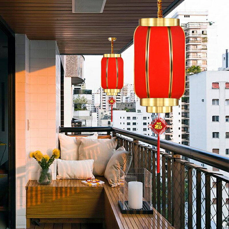 中式燈籠燈古典大氣家用全銅客廳陽臺過道玄關別墅入戶吊燈中國風