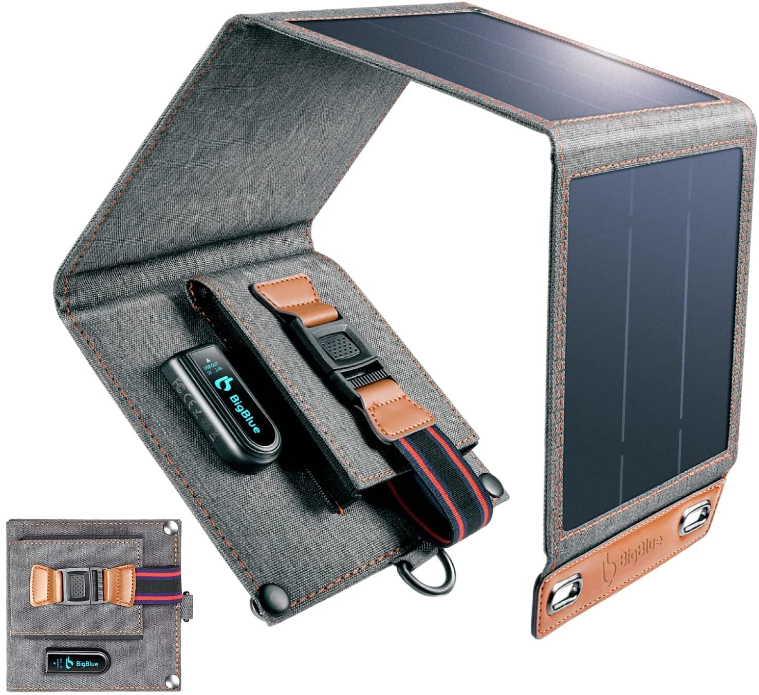 【日本代購】BigBlue 輕巧型太陽能板 14W 充電 防水 登山 露營用 ‎B417