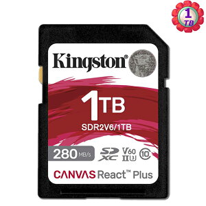 KINGSTON 1T 1TB SD SDXC Canvas React Plus V60 280MB/s SDR2V6/1TB UHSII金士頓 記憶卡