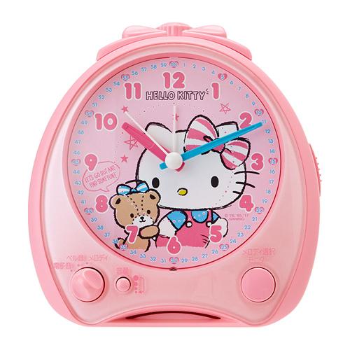 Hello Kitty 多功能 鬧鐘 粉色 說話 音樂 抱熊 時鐘 三麗鷗 KT 凱蒂貓 日貨 正版 J00030180