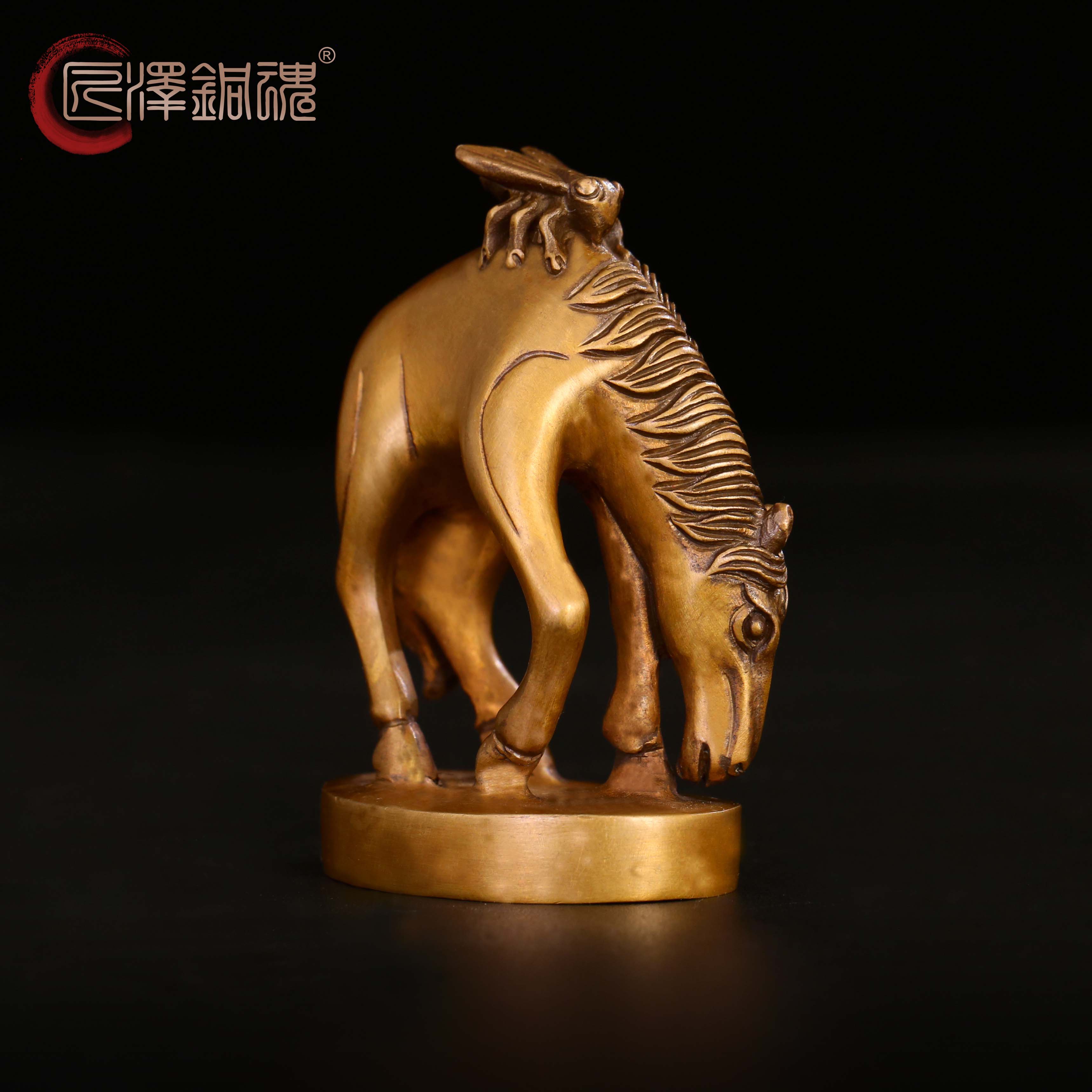 匠澤銅魂純銅馬風水擺件馬上封侯馬上有錢馬上贏馬到成功開業送禮