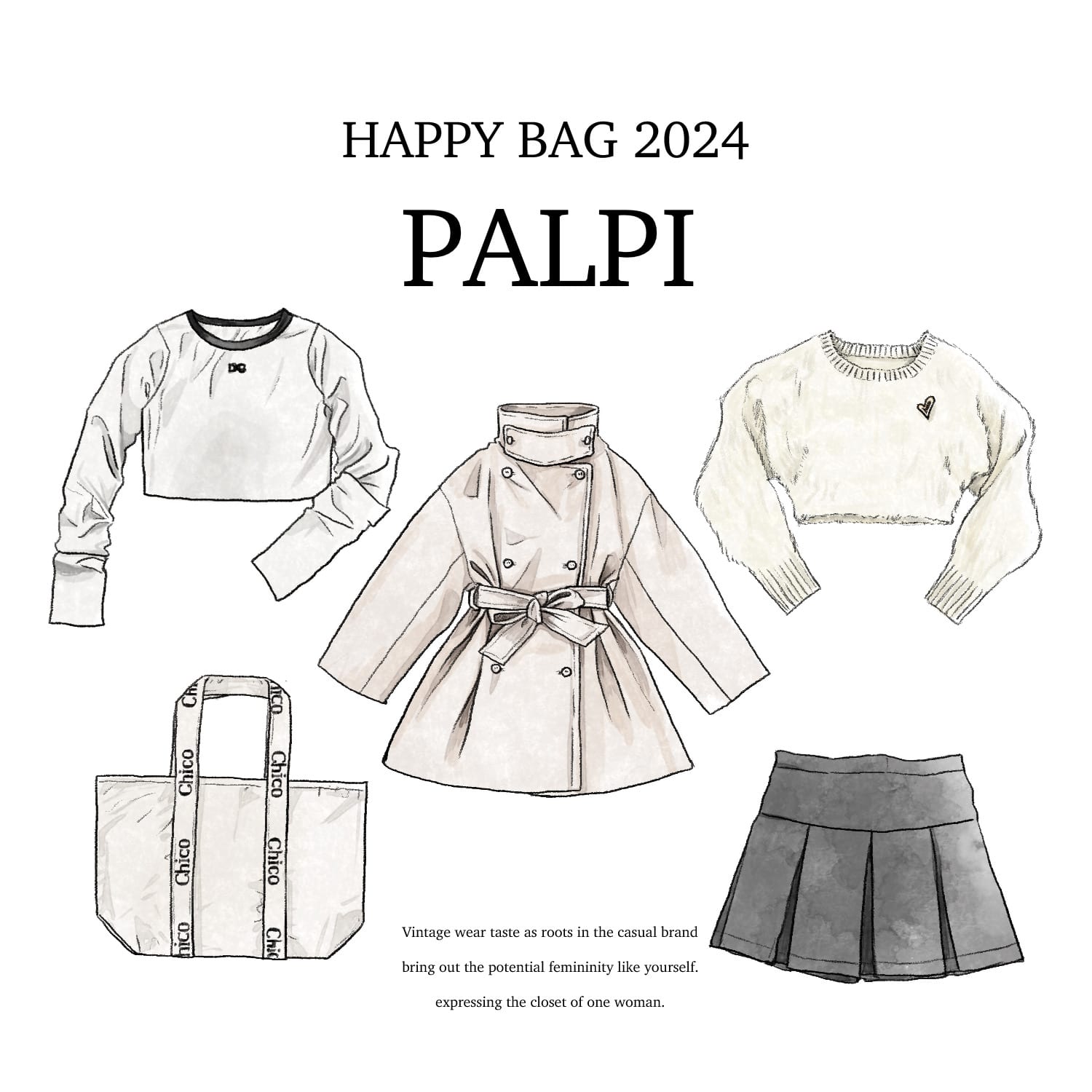 少量現貨】chico 2024福袋HAPPY BAG 日本福袋日本服飾| 舔手指日本小舖