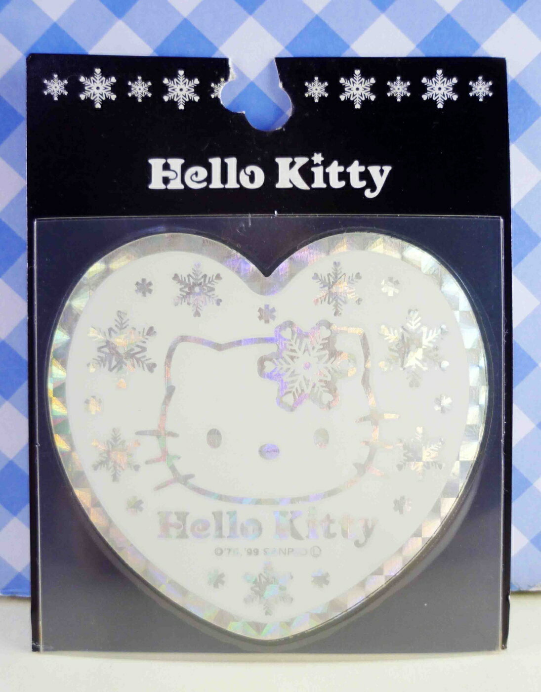 【震撼精品百貨】Hello Kitty 凱蒂貓 KITTY貼紙-閃光貼紙-雪花白心(小) 震撼日式精品百貨