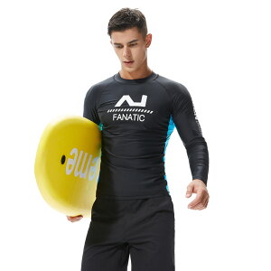 男士泳衣AUWELL特為純色沙灘沖浪衣緊身夏季防曬速干游泳衣長袖