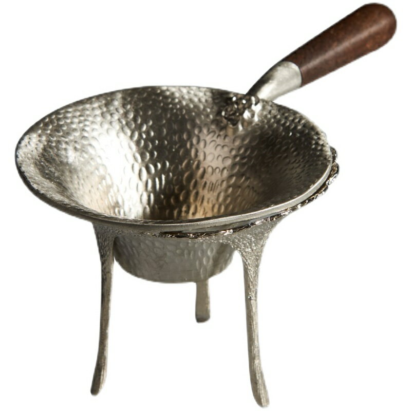 純錫茶漏黑檀木側把茶濾功夫茶具零配茶漏托架茶隔茶葉過濾網漏斗 4