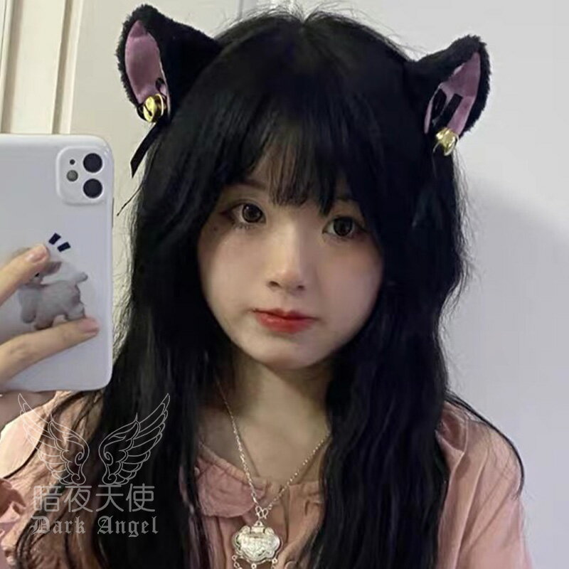 貓咪耳朵發箍鈴鐺頭飾狐貍cos獸耳發夾尾巴lolita手作狼女僕發飾