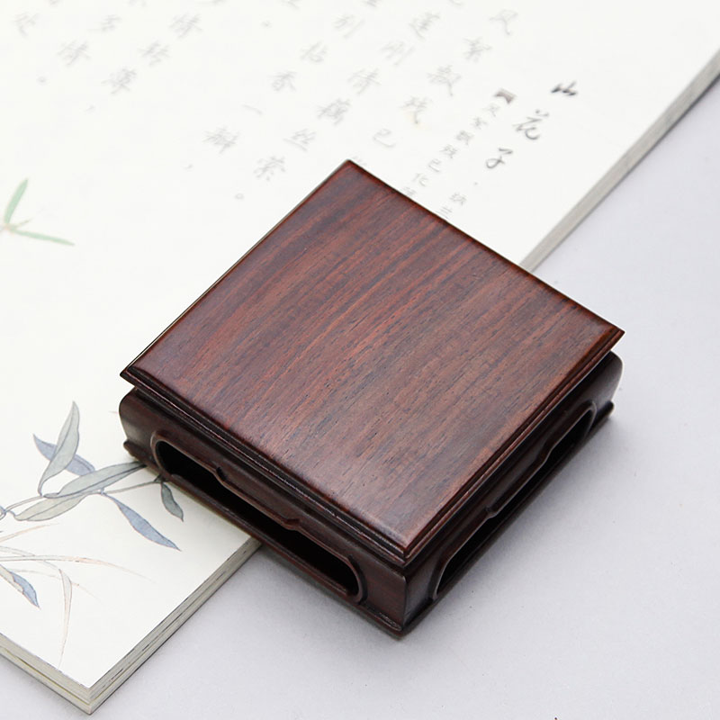 紅酸枝底座實木中式擺件底座紅木雕刻工藝品印章正方形木託