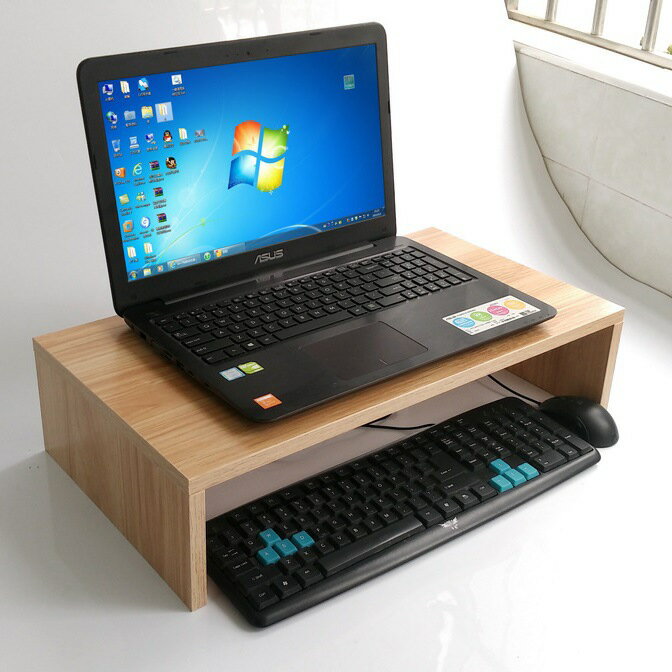 多功能增高架筆記本電腦顯示器打印機架子鍵盤桌麵單層墊高收納架