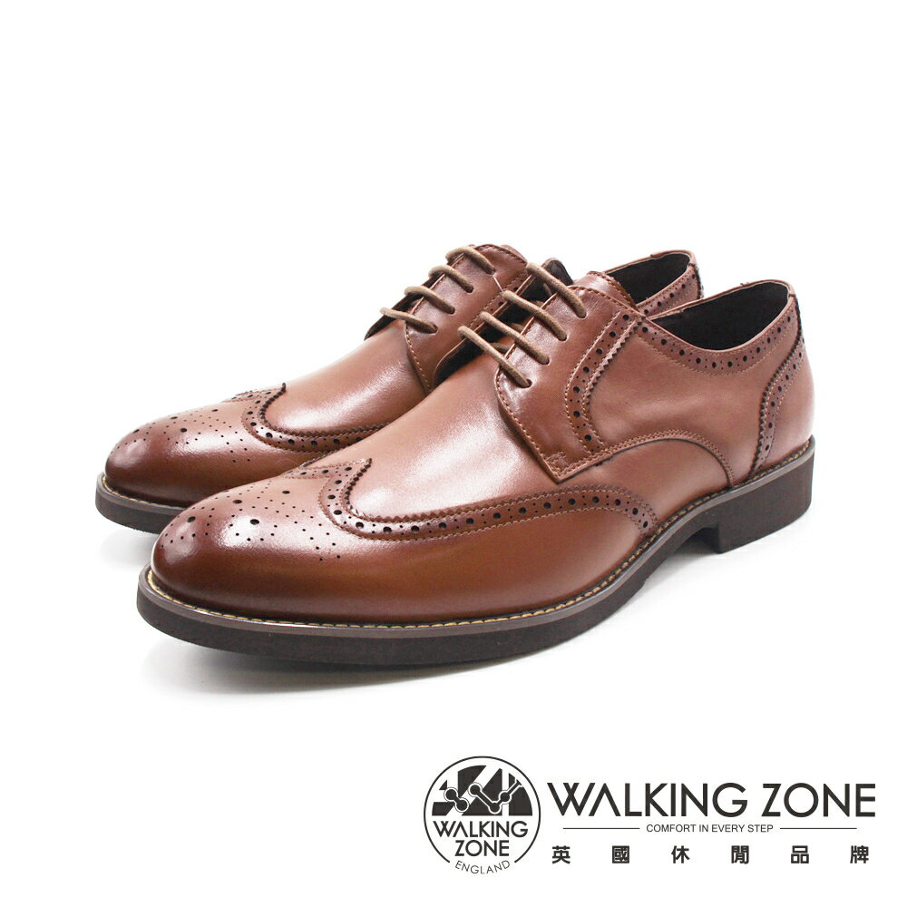 WALKING ZONE(男)W翼紋款紳仕德比皮鞋 男鞋-棕色(另有黑色)