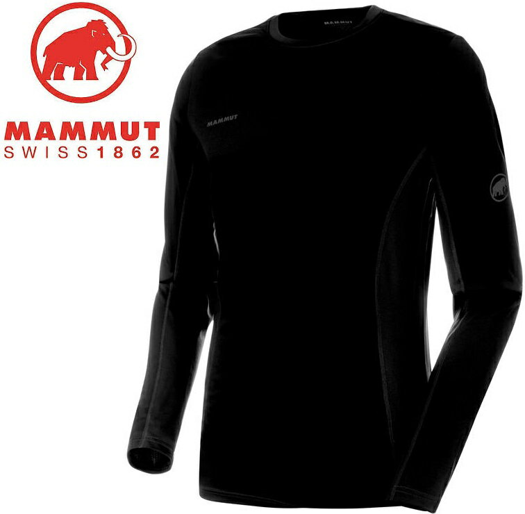 Mammut 長毛象 圓領排汗衣/快乾/登山運動/長袖排汗衣 Sertig 男款 1016-00020 0001黑