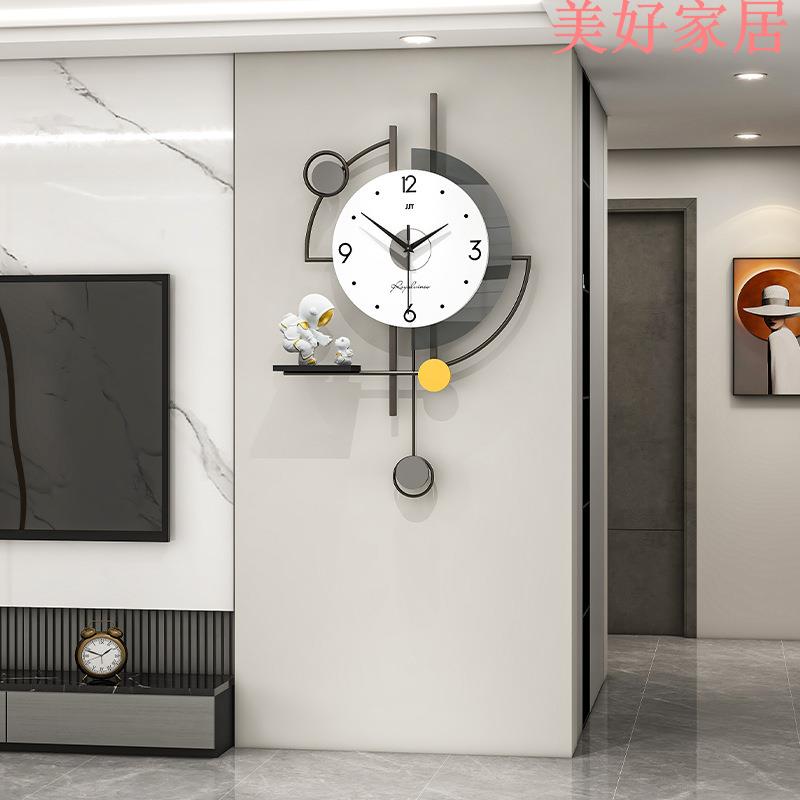 免運 掛鐘 時尚北歐鐘表客廳現代簡約時鐘掛墻家用裝飾個性創意餐廳掛鐘
