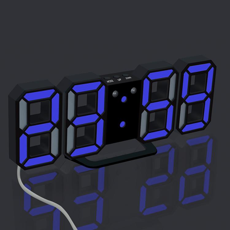新款夜光插電電子鐘臺式數碼立體鬧鐘時鐘座鐘客廳臥室數字鐘表 0