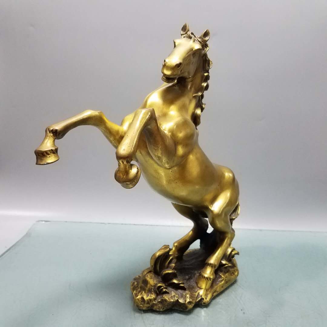 純銅生肖馬馬到成功工藝品擺件黃銅馬上有錢客廳辦公室風水裝飾品