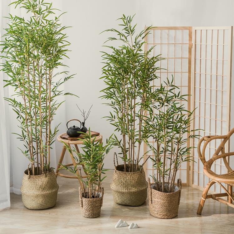 仿真竹子落地假竹子客廳新中式禪意綠植盆栽擺件大型植物裝飾盆景 免運開發票