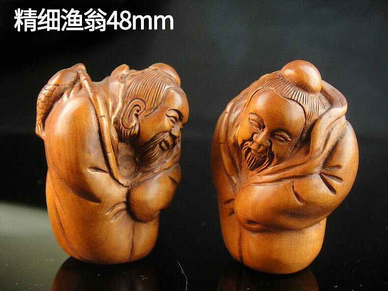 古董品 黄楊木 手工彫刻 代代數錢 置物 擺件 木工、竹工芸 工芸品
