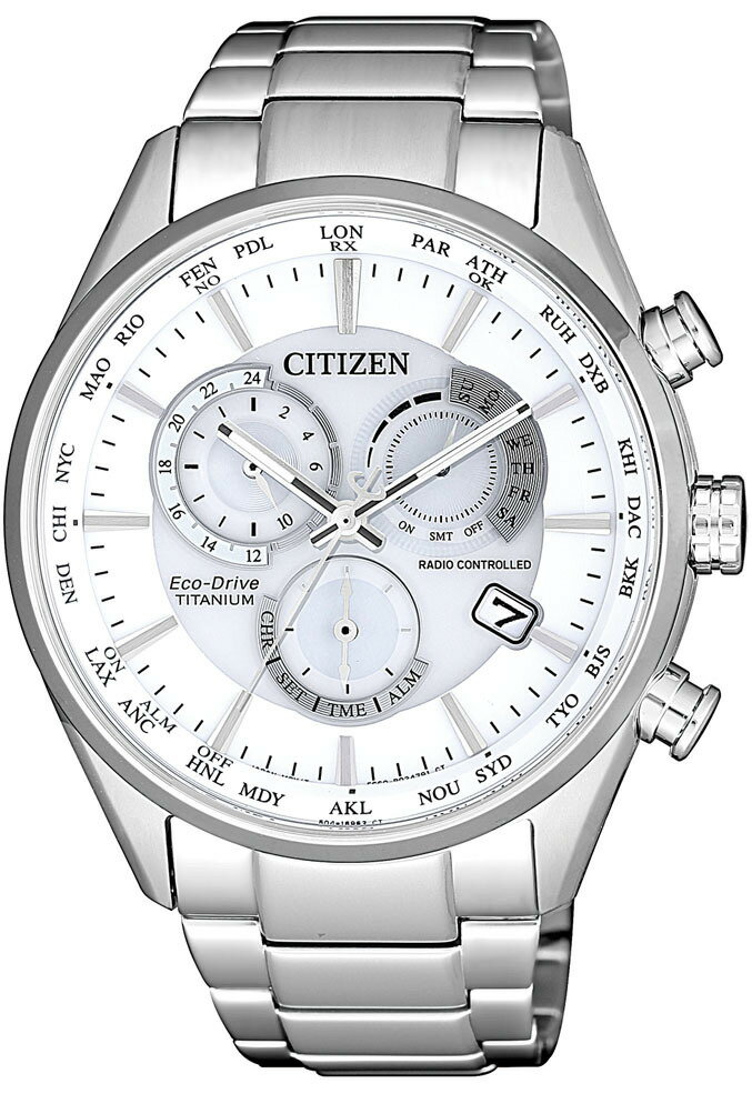 CITIZEN星辰錶 鋼琴白商務光動能電波對時腕錶 CB5020-87A/41.5mm