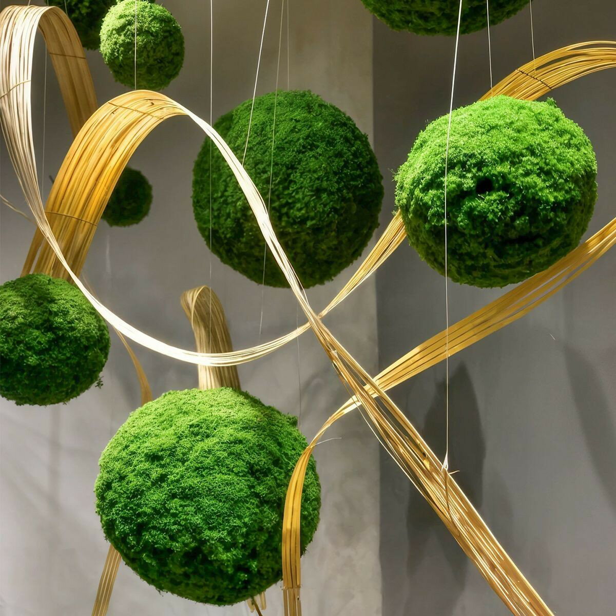模擬綠植造景苔蘚球型室內天井吊頂裝飾遮醜吊裝掛件落地式配件yyd4