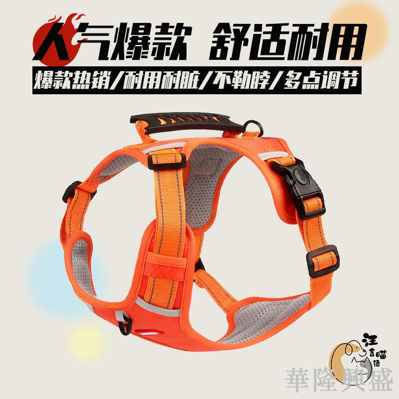 狗狗牽引繩背心式新款柴犬柯基防掙脫透氣耐用反光遛狗工字胸背帶