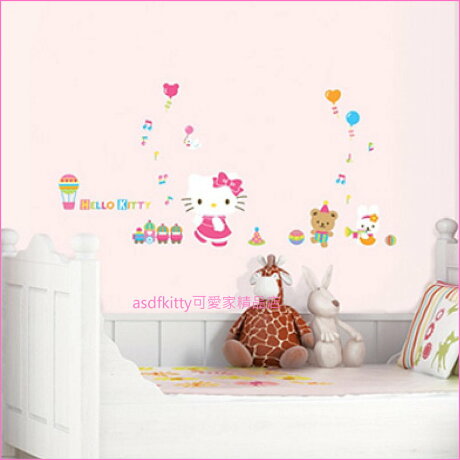 Asdfkitty可愛家 Kitty熱氣球大型壁紙 壁貼 牆壁 瓷磚 玻璃 鏡子 都可貼 韓國製 Asdfkitty可愛家精品店 Rakuten樂天市場
