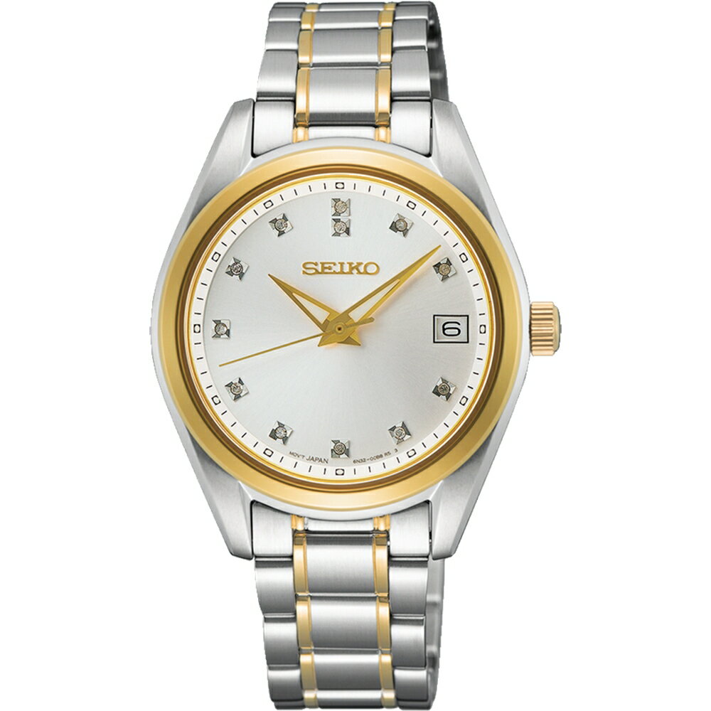 送禮首選★SEIKO 精工 CS 鑽石時尚女錶-32mm (SUR582P1/6N32-00A0KS) SK005 附提袋【全館滿額折價★APP下單點數4倍送】線上購買享_實體門市同步服務