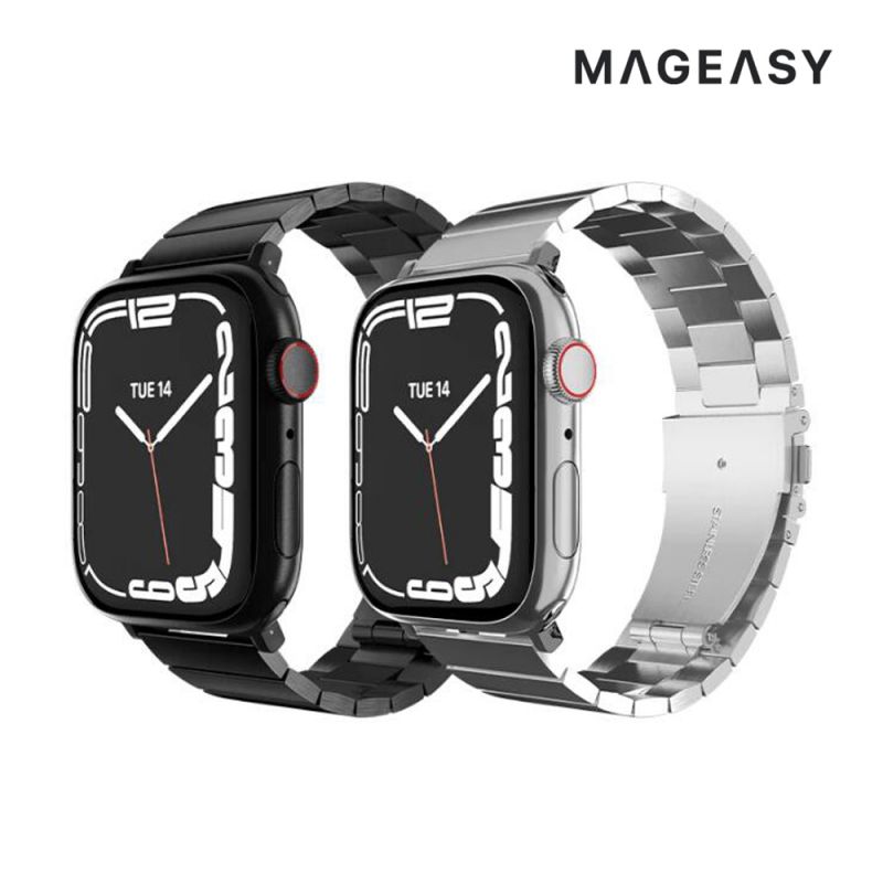 MAGEASY Apple 蘋果 Watch (42mm/44mm/45mm/49mm) MAESTRO 不鏽鋼鏈錶帶 手錶帶【愛瘋潮】【APP下單最高22%回饋】