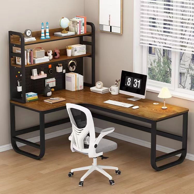 現代奶油風洞洞板電腦桌 【最低價】【公司貨】轉角書桌學生家用書架一體學習桌輕奢◆生活百貨挖寶節 4