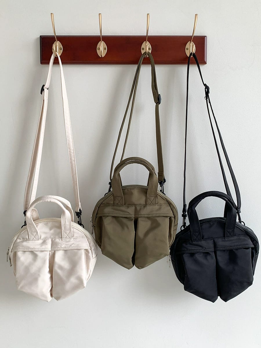 韓系休閒輕便尼龍斜挎瓢蟲包小圓包