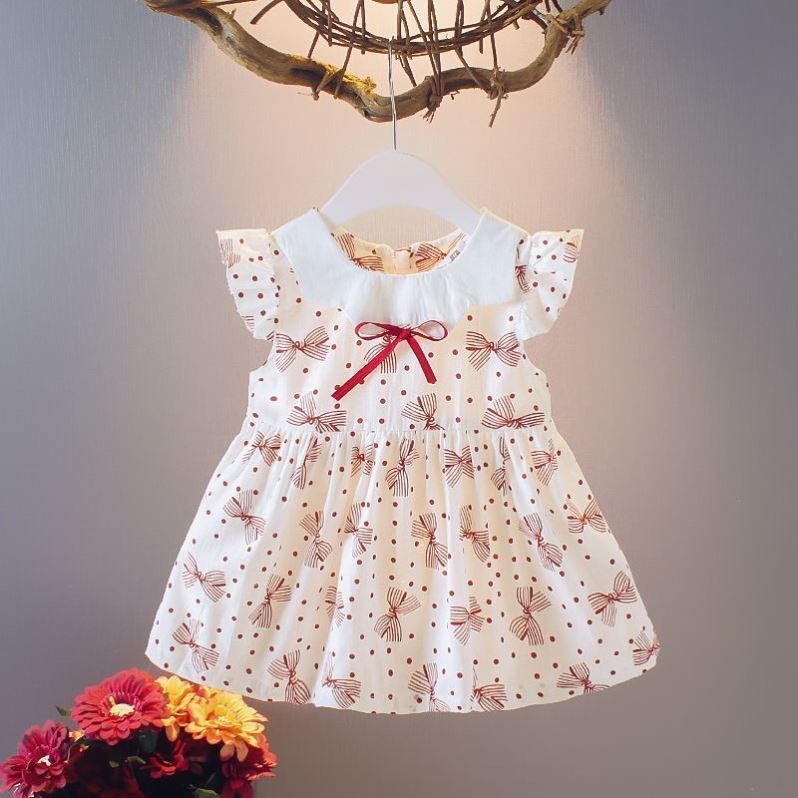 女寶連衣裙夏季飛袖洋氣裙子嬰幼兒棉布夏裝0-1-3-4歲女童夏季衣