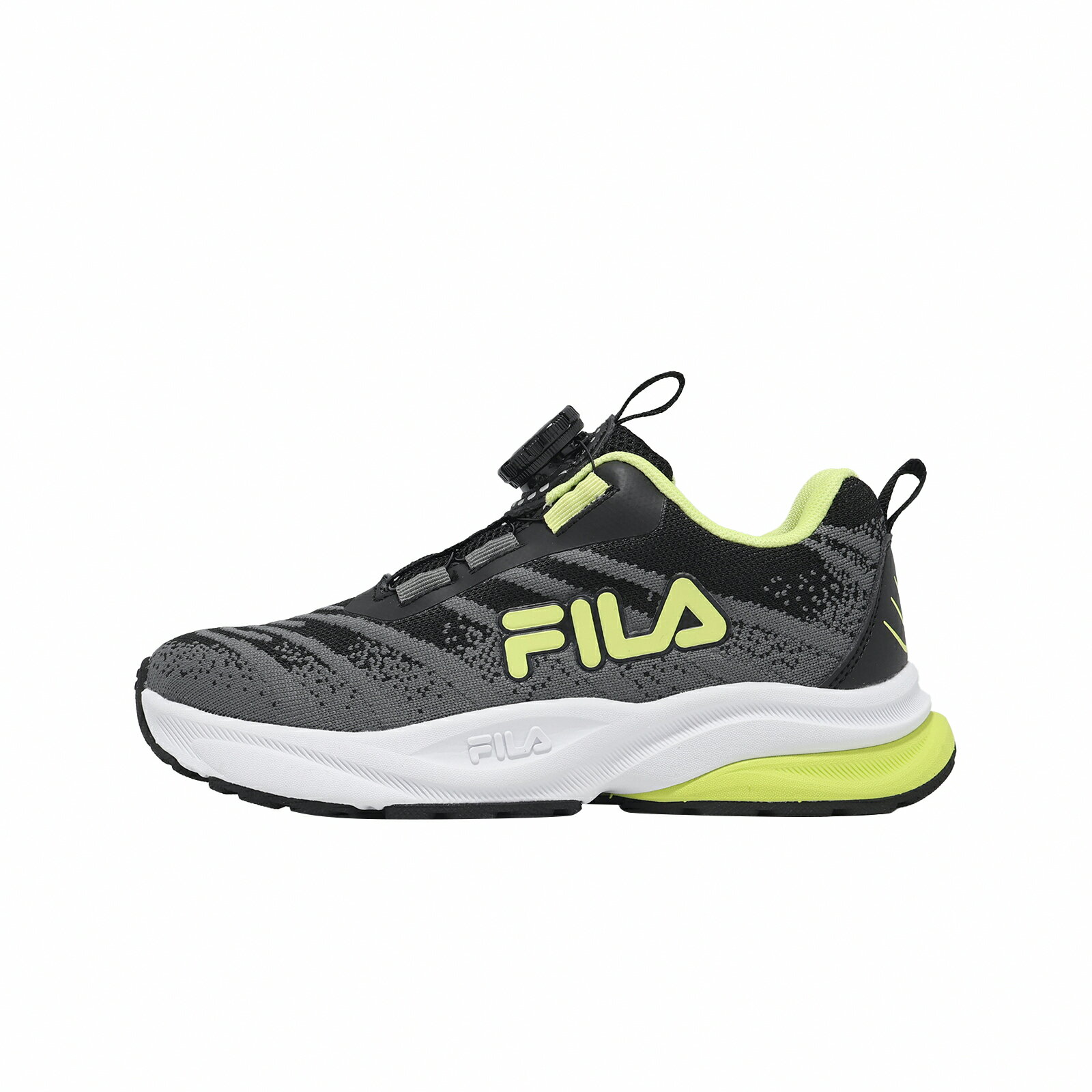Fila 慢跑鞋 J808A 中大童鞋 女鞋 小朋友 黑 旋鈕 運動鞋 3J808A004