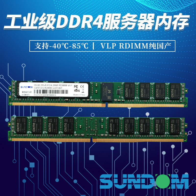 16G DDR4 2666 VLP RDIMM ECC工業級寬溫伺服器記憶體條國產化【Snowbelle優選】