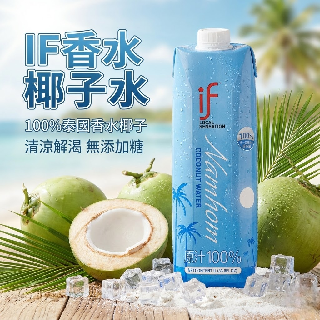 【KKM營養屋】 免運 香水椰子水 1000mlx12瓶/箱 if 椰子水 泰國 消暑