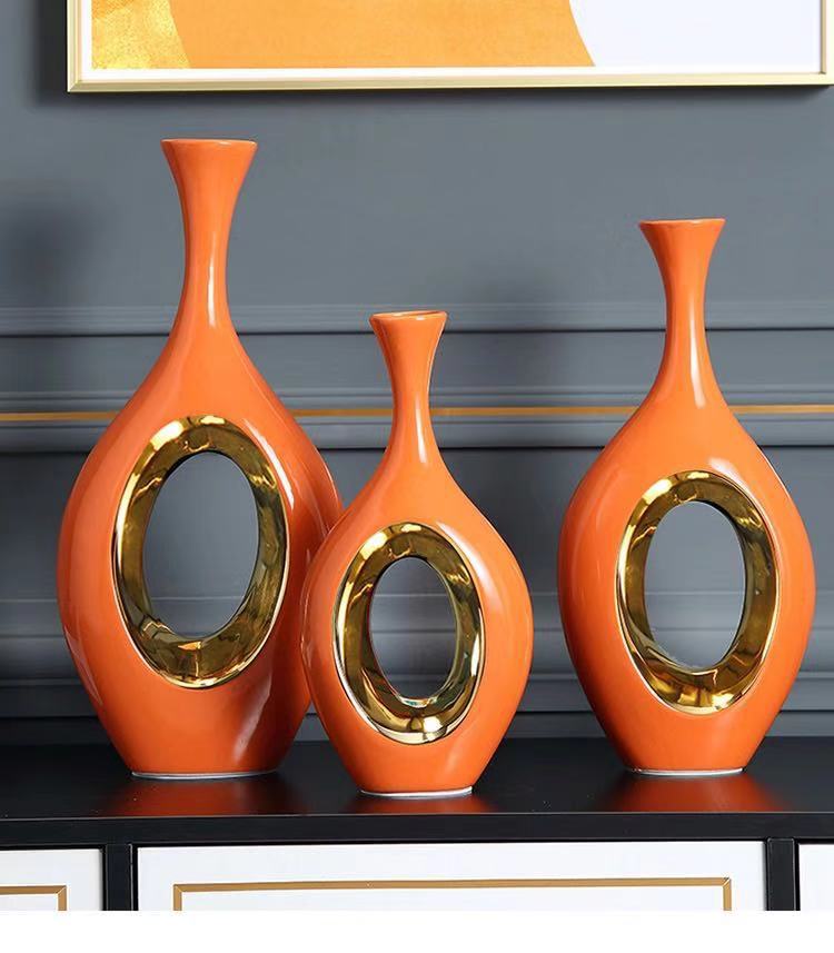 歐式陶瓷花瓶擺件客廳玄關電視櫃幹花插花北歐餐桌家居裝飾