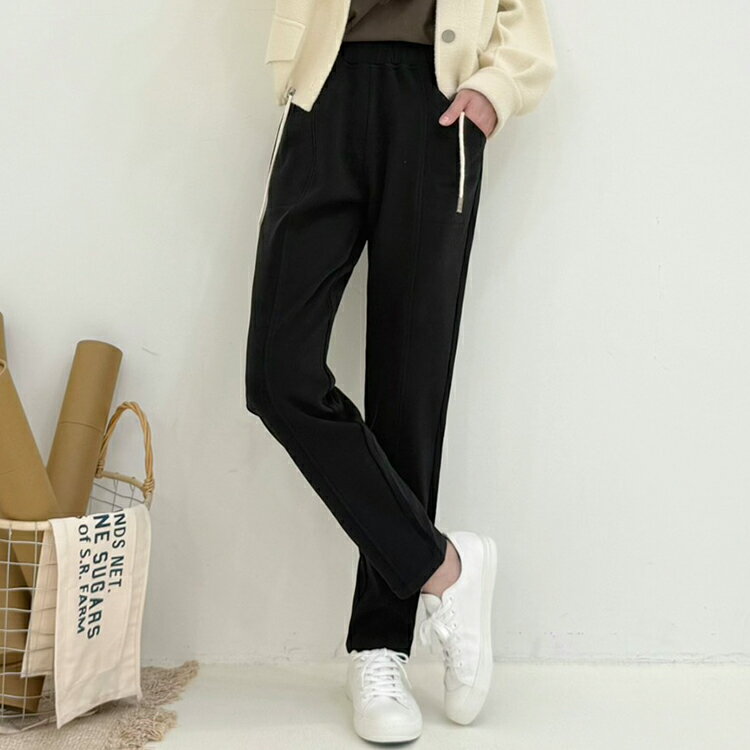 厚磅中線刷毛哈倫褲(M-3L)【B370542】