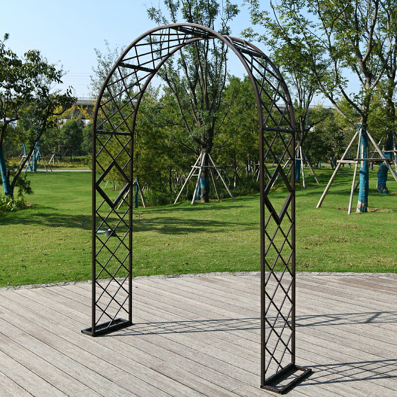爬藤花架 攀爬架 花架 定製歐式鐵藝花園拱門花架爬藤架公園戶外鮮花月季庭院花門花支架『XY39361』 5