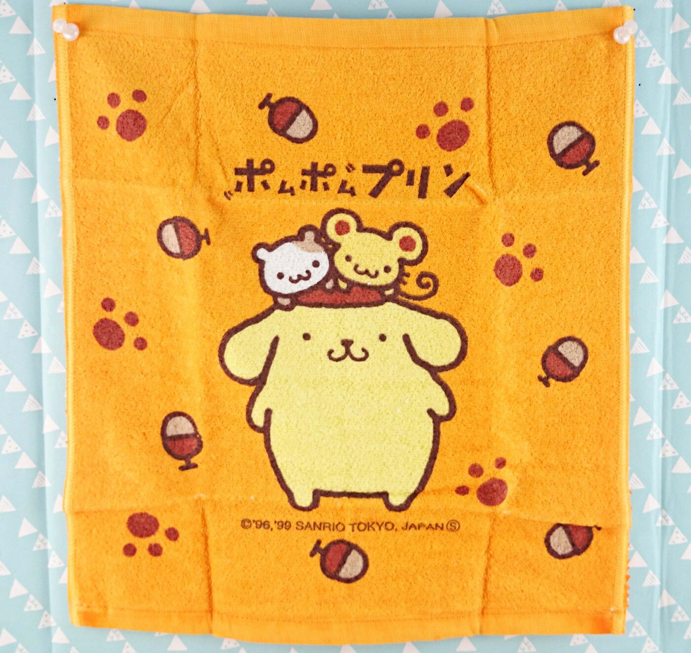 【震撼精品百貨】Pom Pom Purin 布丁狗 三麗鷗手帕/方巾-腳印#95040 震撼日式精品百貨