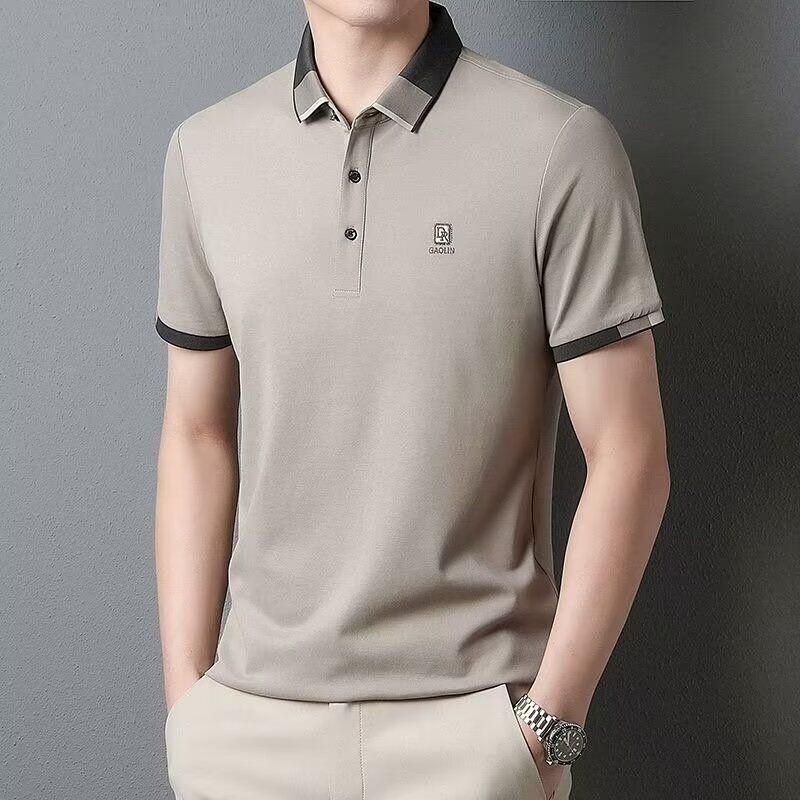 輕奢痞帥短袖POLO衫男|大碼40-97.5公斤上衣|夏季高檔polo衫|休閒短袖速乾衫|百搭翻領POLO衫|韓版短袖衫