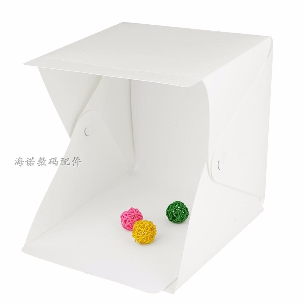 紐扣20cm4色單燈折疊便攜式LED迷你攝影棚燈箱小型拍照柔光箱