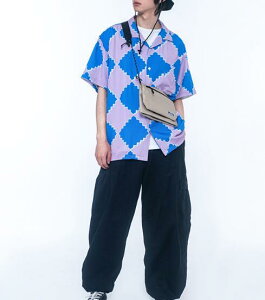 FINDSENSE X 男款 時尚 寬鬆舒適寬松 休閑 餅幹花 型男士 襯衫