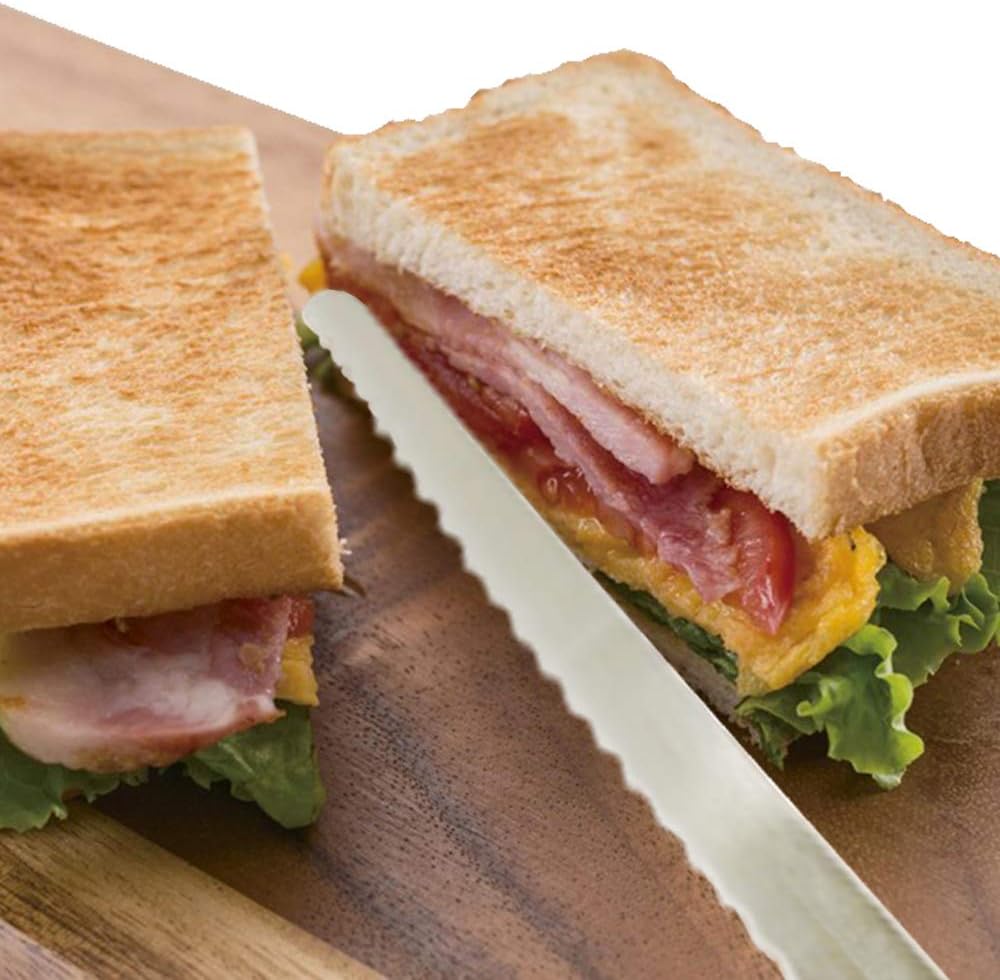 asdfkitty*日本製 貝印 bready select 粉柄長麵包刀 吐司刀 好切不凹塌.吐司 法國麵包都可切 5