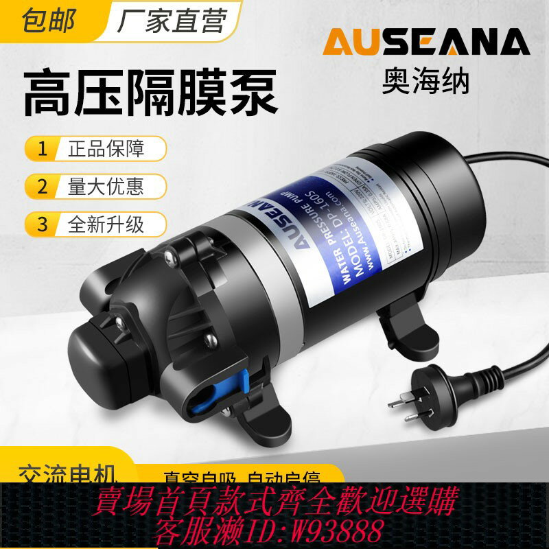{臺灣公司貨 可打統編}DP160S高壓霧化泵220V電動自吸隔膜泵小型噴霧器打藥泵地暖清洗泵