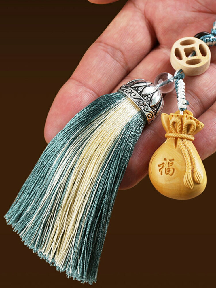 黃楊木木雕掛件創意禮品鑰匙扣男女蓮花觀音彌勒佛貔貅招工藝品