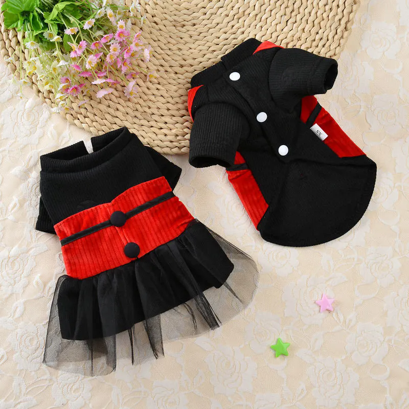 寵物衣服 貓咪婚紗禮服 狗狗衣服 春秋薄款泰迪秋裝 貓咪裙子 防掉毛服飾 比熊博美小型犬衣服【不二雜貨】