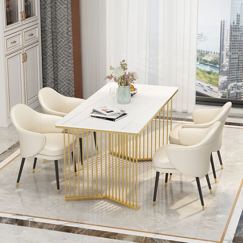 北歐巖板大理石餐桌椅組合家用小戶型樣品房飯桌椅簡約輕奢酒店桌