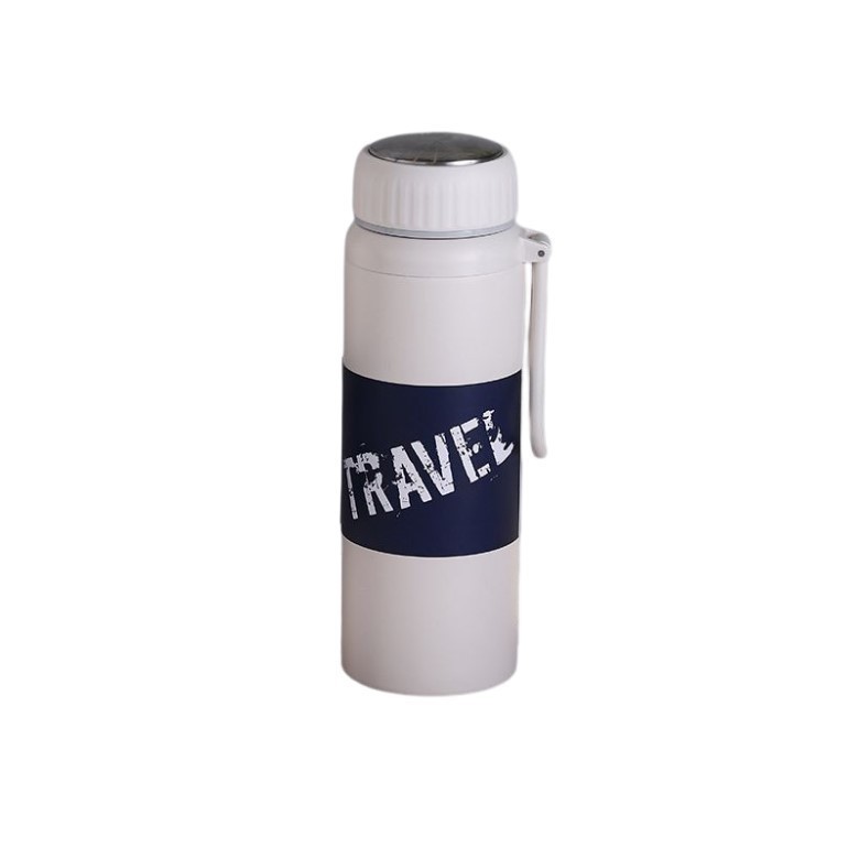運動風304不鏽鋼可手提保溫杯800ml(白色) [大買家]