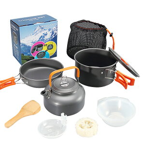 戶外野營套鍋茶壺組合DS-308帶配件便攜式套鍋 2-3人茶壺套鍋組合